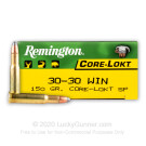 30-30 - 150 Grain SP - Remington Core-Lokt - 200 Rounds