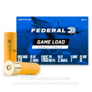 20 ga - 2-3/4" Lead Shot Game Load - 1 oz. - #6 -  Federal Game Shok - 250 Rounds