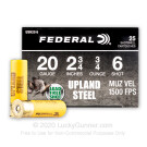 20 Gauge - 2-3/4" 3/4oz. #6 Shot - Federal Upland Steel - 25 Rounds