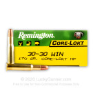30-30 - 170 gr HP - Remington Core-Lokt - 20 Rounds