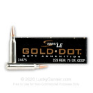 223 Rem - 75 Grain Soft Point - Speer Gold Dot - 500 Rounds