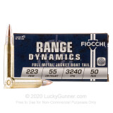 Image of Bulk 223 Rem Ammo For Sale - 55 Grain FMJBT Ammunition in Stock by Fiocchi - 1000 Rounds