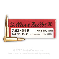 7.62x54R - 174 gr HPBT Sierra Match King - Sellier & Bellot - 20 Rounds