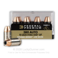 380 Auto - 90 Grain Hydra-Shok JHP - Federal - 20 Rounds 