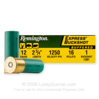 12 Gauge - 2-3/4" 16 Pellets #1 Buck - Remington Express - 5 Rounds