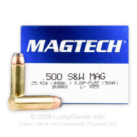 500 S&W Magnum - 400 gr SJSP - Magtech - 20 Rounds
