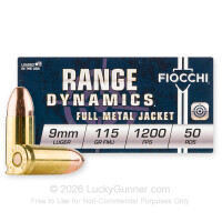 9mm - 115 Grain FMJ - Fiocchi - 50 Rounds 