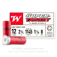 12 ga - 2-3/4" Lead Shot Target Load - 1-1/8 oz - #8 - Winchester Super Target - 25 Rounds