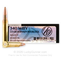 340 Weatherby Mag - 225 Grain InterLock SP - Weatherby Select - 20 Rounds
