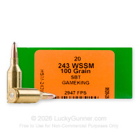 243 WSSM - 100 Grain GameKing SBT - HSM - 20 Rounds