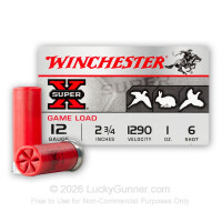 12 ga - 2-3/4" Lead Shot Game Load - 1 oz - #6 - Winchester Super-X - 250 Rounds