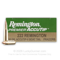222 Rem - 50 Grain AccuTip-V BT - Remington Premier - 20 Rounds