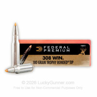 308 - 180 Grain Trophy Bonded Tip - Federal Vital-Shok - 20 Rounds