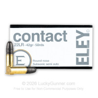 22 LR - 42 Grain LRN - Eley Contact Subsonic - 50 Rounds