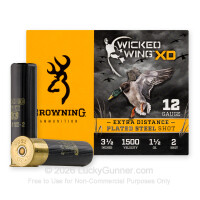 12 Gauge - 3" 1-1/2oz. #2 Steel Shot - Browning Wicked Wing XD - 25 Rounds