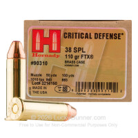38 Special - 110 Grain FTX - Hornady Critical Defense - 25 Rounds