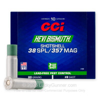 38 Special - 80 Grain #8 Bismuth Shot - CCI Pest Control Shotshell - 10 Rounds