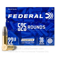 22 LR - 36 Grain LHP - Federal Champion - 525 Rounds