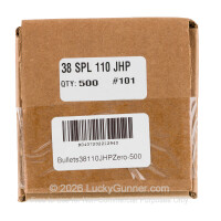 Bullets - 38 Special (.357") - 110 Grain JHP - Zero Bullets - 500 Projectiles