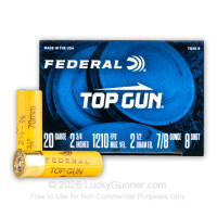 20 ga - 2-3/4" Lead Shot Target Load - 7/8 oz. -  #8 - Federal Top Gun - 250 Rounds