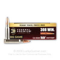 308 - 150 Grain Nosler Partition SP - Federal Vital-Shok - 20 Rounds