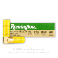 20 ga - 2-3/4" 260 gr AccuTip Bonded Sabot Slug with Power Port Tip - Remington Premier - 5 Rounds