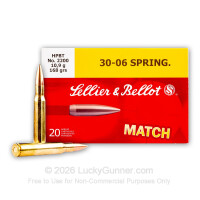 30-06 - 168 Grain HPBT Match Grade - Sellier & Bellot - 20 Rounds