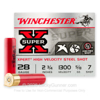 28 Gauge - 2-3/4" 5/8oz. #7 Steel Shot - Winchester Super-X - 250 Rounds