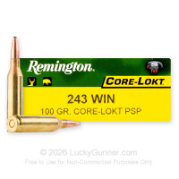 243 - 100 gr PSP - Remington Core-Lokt - 20 Rounds