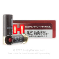 12 Gauge - 2-3/4" 300 Grain Monoflex Sabot Slug - Hornady Superformance - 5 Rounds