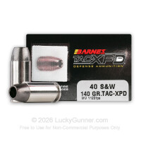 40 S&W - 140 Grain TAC-XPD HP - Barnes - 20 Rounds