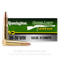 30-30 - 150 Grain Polymer Tip - Remington Core-Lokt Tipped Lever Gun - 20 Rounds