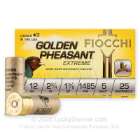 12 Gauge - 2-3/4" 1-3/8oz. #5 Shot - Fiocchi Golden Pheasant Extreme - 25 Rounds
