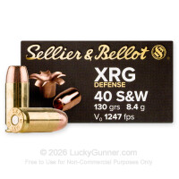 40 S&W - 130 Grain SCHP - Sellier & Bellot XRG Defense - 25 Rounds
