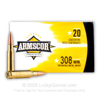 308 - 147 Grain FMJ - Armscor - 20 Rounds