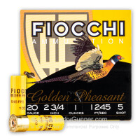 20 Gauge - 2-3/4" 1 oz. #5 Shot - Fiocchi Golden Pheasant - 25 Rounds
