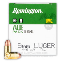 9mm - 115 Grain FMJ - Remington UMC - 100 Rounds