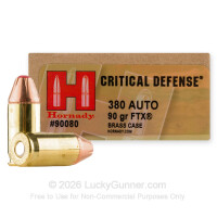 380 Auto - 90 Grain FTX - Hornady Critical Defense - 25 Rounds 