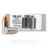 380 ACP - 68 Grain Maximum Expansion - Underwood - 20 Rounds