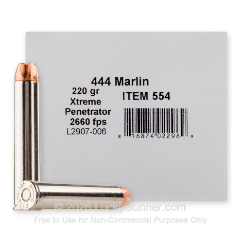 444 Marlin - 220 Grain Xtreme Penetrator - Underwood - 20 Rounds - Underwood