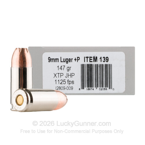 Premium 9mm +P Ammo For Sale - 147 Grain JHP Ammunition in Stock