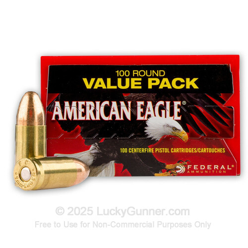 9mm - 115 Grain FMJ - Federal American Eagle - 100 Rounds