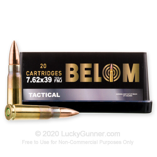 Belom Tactical 7.62x39 Ammo 123 Grain FMJ 20 rds