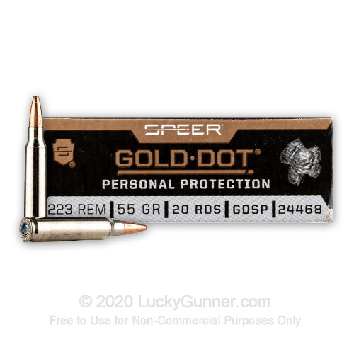 Premium 223 Rem Ammo For Sale 55 Grain Sp Ammunition In Stock By Speer Gold Dot 20 Rounds