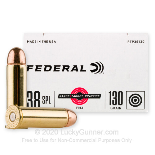 Cheap 38 Special Ammo For Sale - 130 Grain FMJ Ammunition in Stock by  Federal Range. Target. Practice. - 50 Rounds