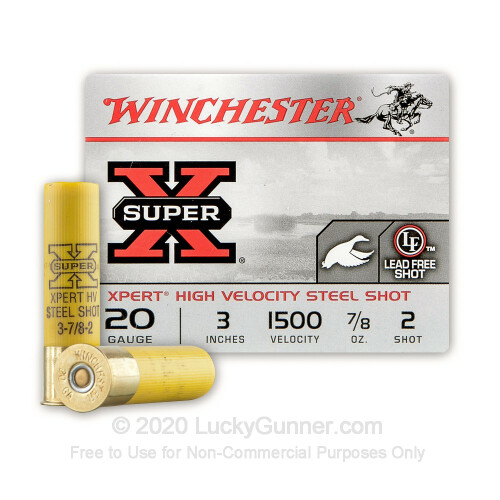 Premium 20 Gauge Ammo For Sale - 3 7/8 oz. #2 Steel Shot Ammunition in  Stock by Winchester Xpert High Velocity - 25 Rounds