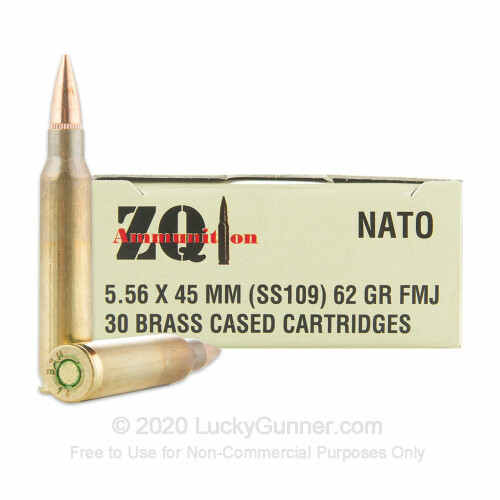 Cheap 5.56 NATO Ammo - ZQI Ammunition 62 Grain FMJ SS109 - 30 Rounds